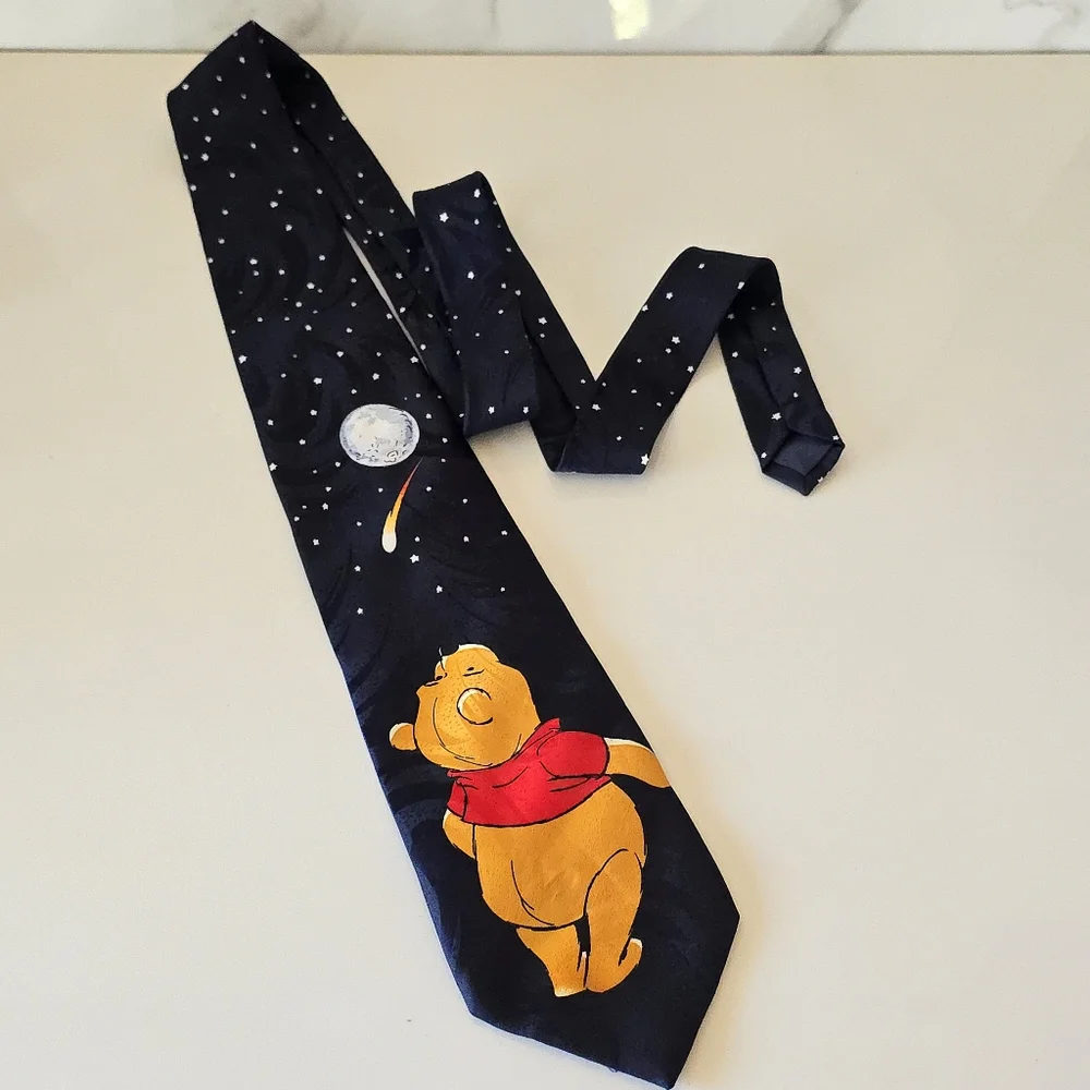 Winnie the Pooh|  Tie Disney Mens Black and Yellow Tie